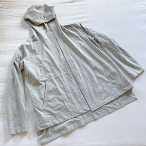 EILEEN FISHER cardigan sweater pockets jacket organic cotton gray Sz Small